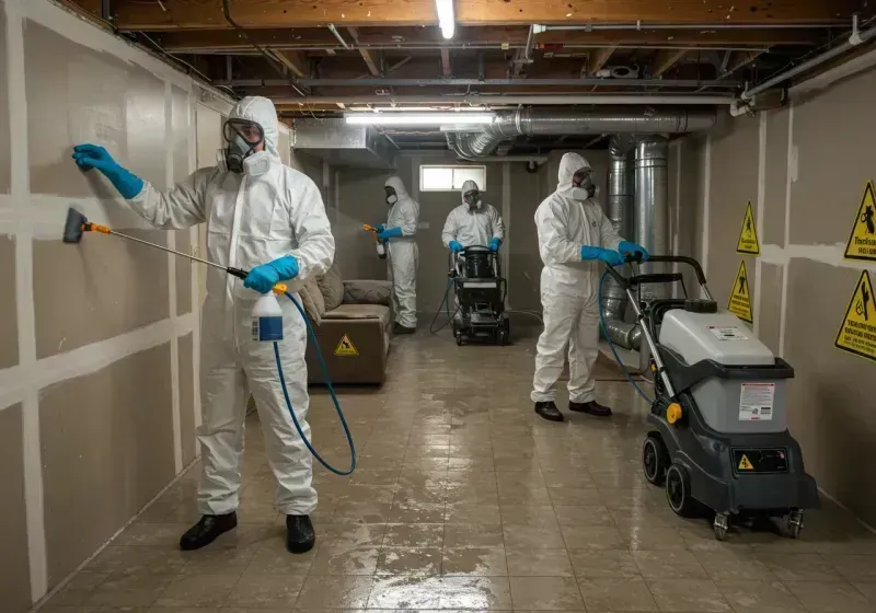 Basement Moisture Removal and Structural Drying process in Mount Pleasant, SC